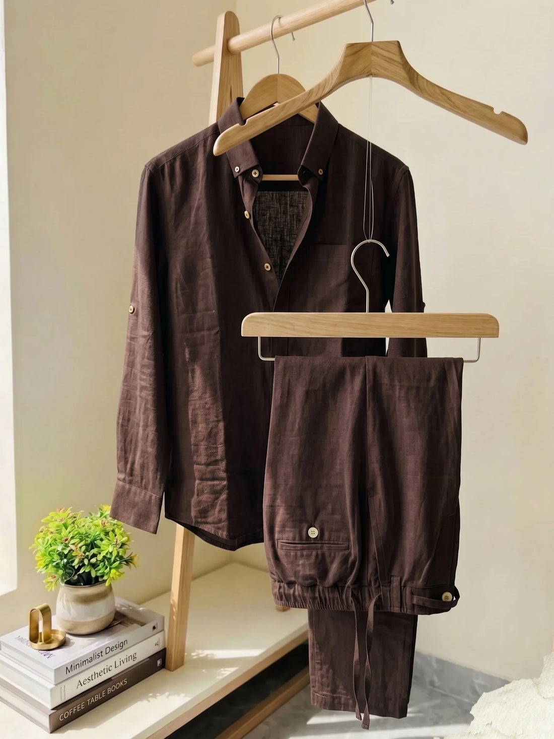 French Linen Men's Top & Bottom Set