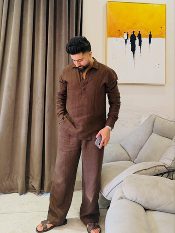 The Brown Linen Set