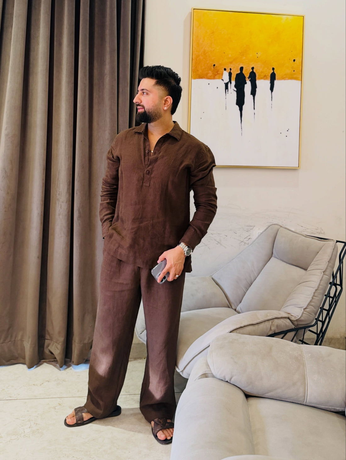 The Brown Linen Set