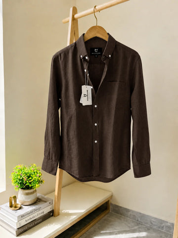 The Luxury Linen Essential Shirt Brown