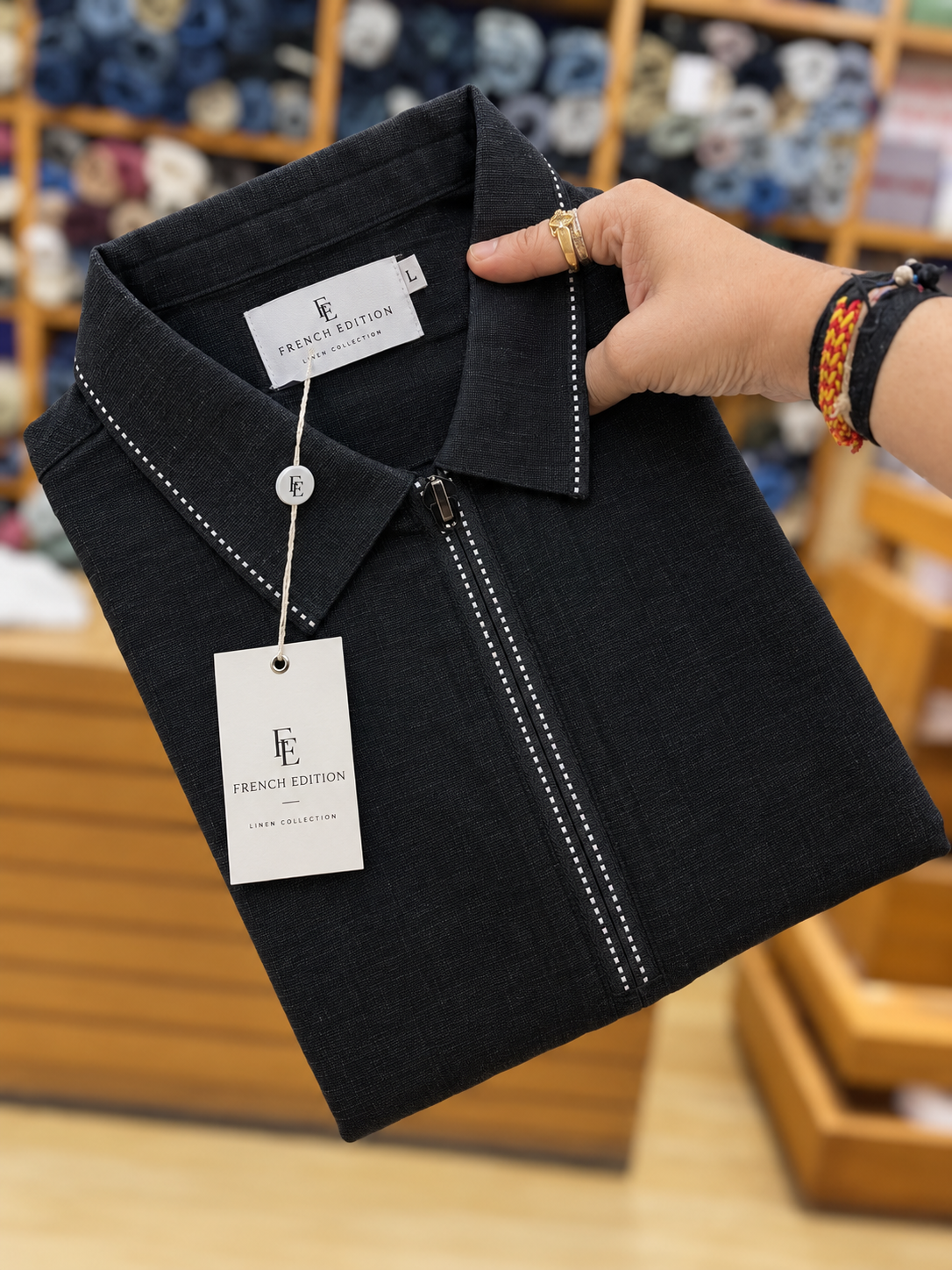 Signature Linen Zip Polo