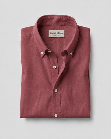 The Luxury Linen Full Sleeve Shirt Brick