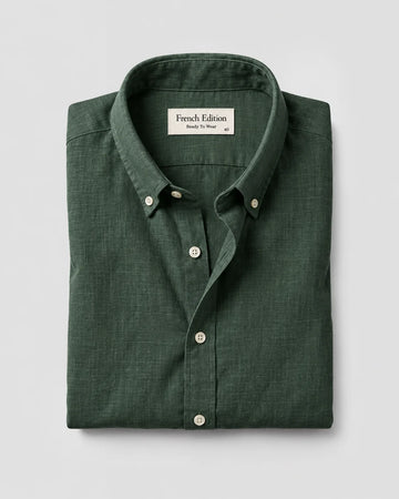The Luxury Linen Full Sleeve Shirt Green