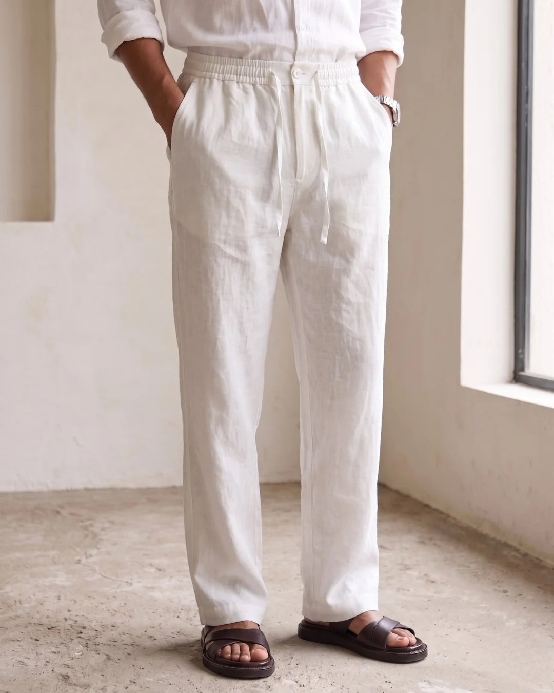 Loose Linen Straight Fit Pant