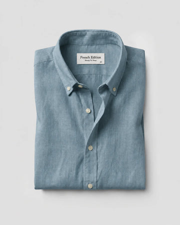 The Luxury Linen Shirt Jade Blue