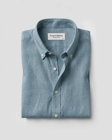 The Luxury Linen Full Sleeve Shirt Jade Blue