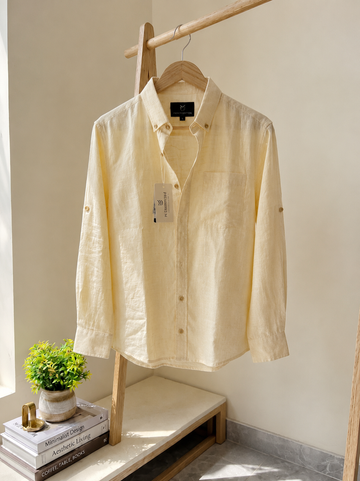 The Luxury Linen Essential Shirt Lemon