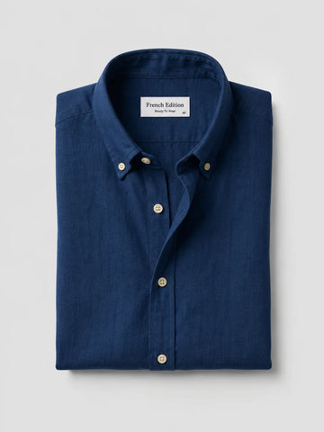 The Luxury Linen Full Sleeve Shirt Navy Blue