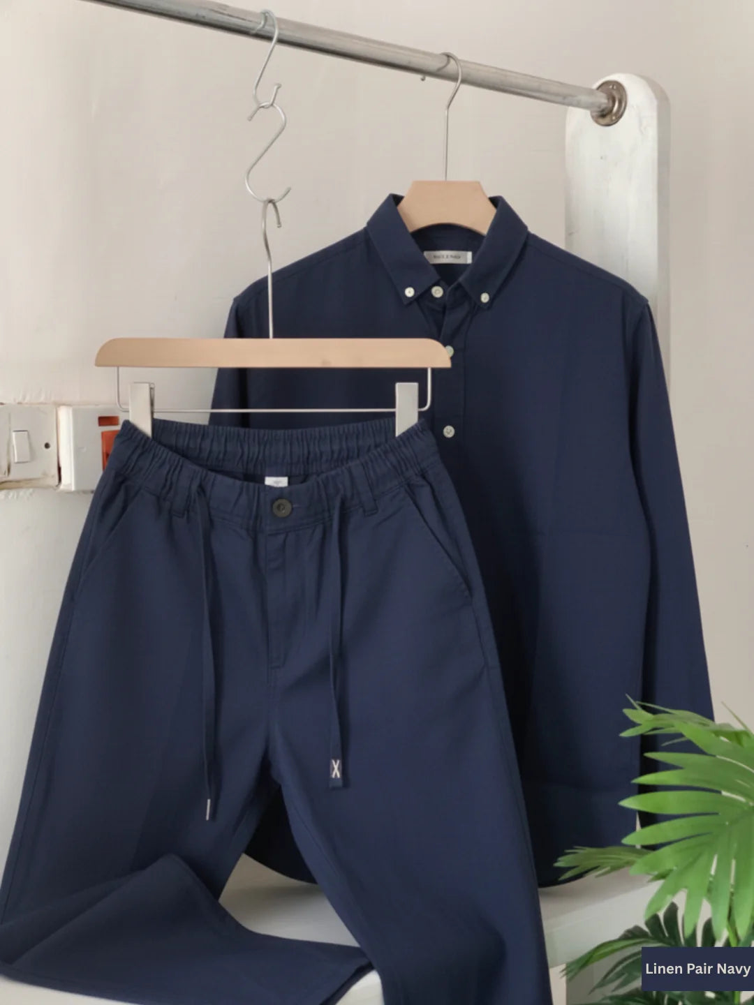 The Linen Essential Linen Top & Bottom Pair