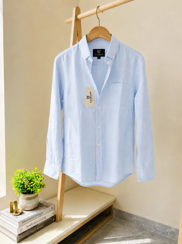 The Luxury Linen Essential Shirt Sky