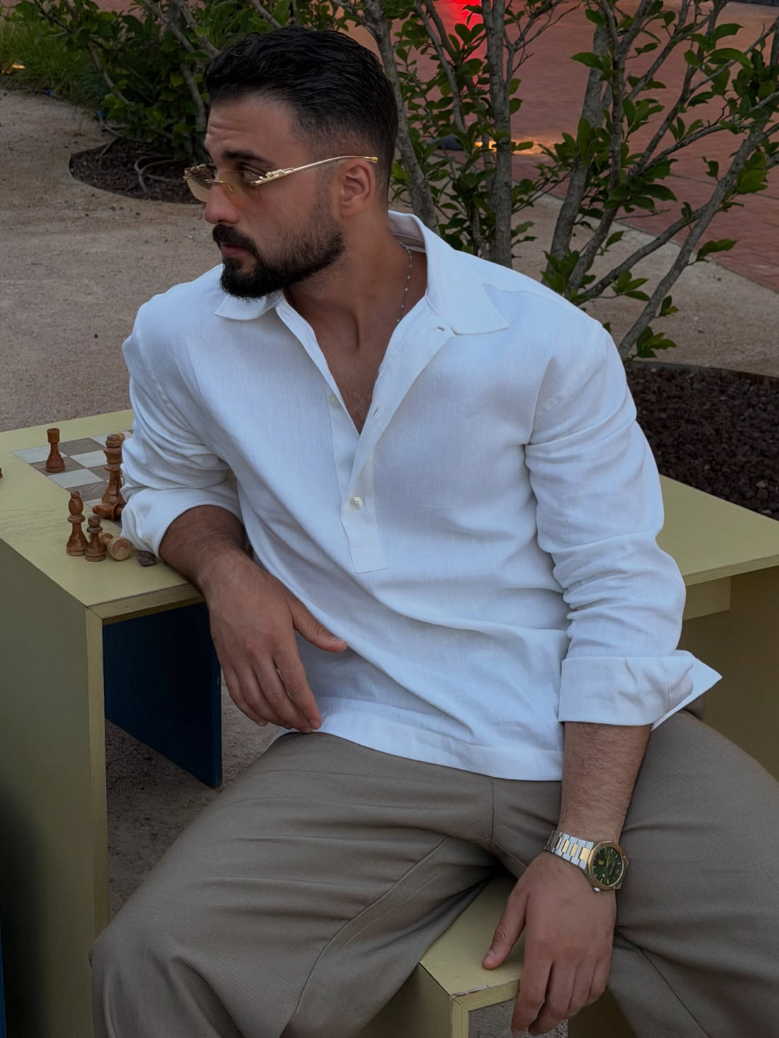Regular Fit Linen Kurta Shirt