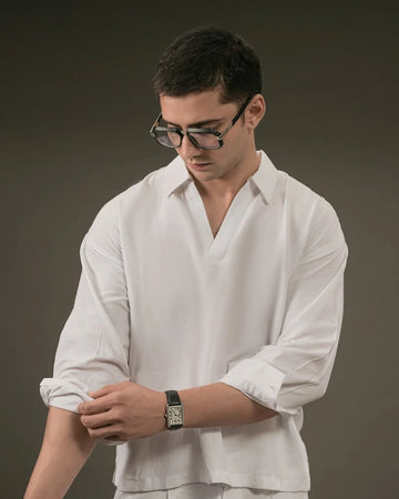 The Royale Resort Linen V-Neck Shirt