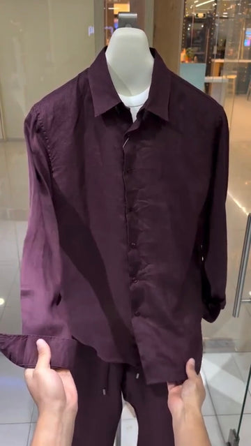 Linen Top & Bottom Set Wine